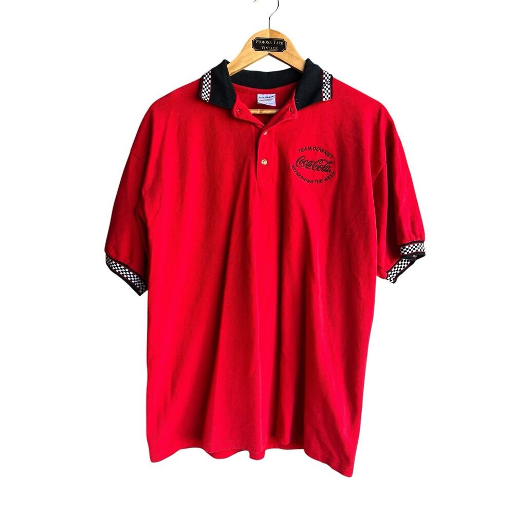 COCA-COLA Merchandiser Employee Uniform Polo Shirt Red Size LARGE